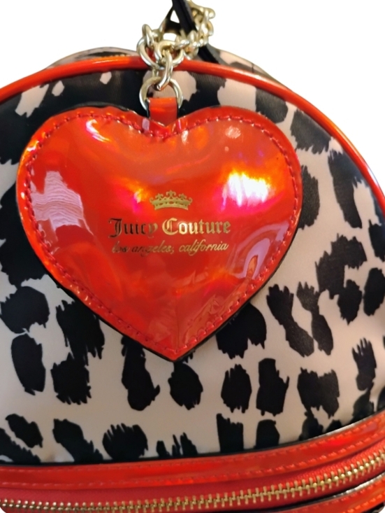 Juicy Couture Red Leopard Sequin Mini Backpack with  Heart Charm. main image 4